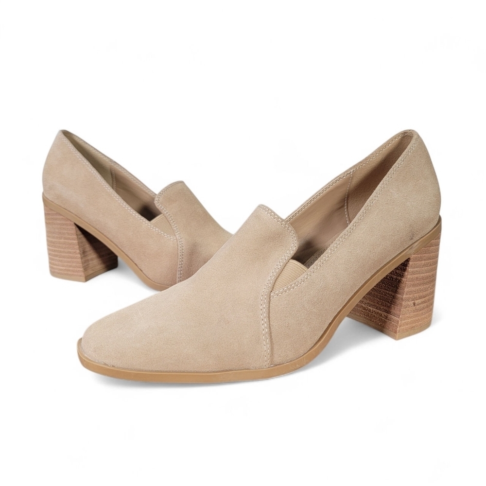 Joie Tan Block Heel Loafers Size 8 Classic Heels